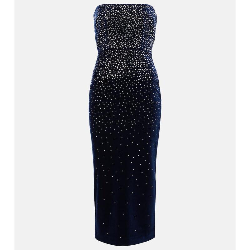 Alex Perry Embellished velvet midi dress