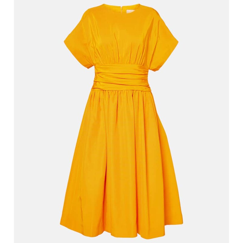 Carolina Herrera Gathered cotton-blend cocktail dress