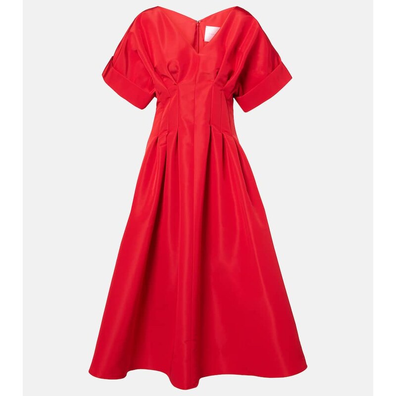 Carolina Herrera Gathered silk midi dress