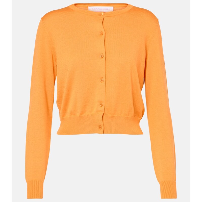 Carolina Herrera Cropped silk and cotton cardigan