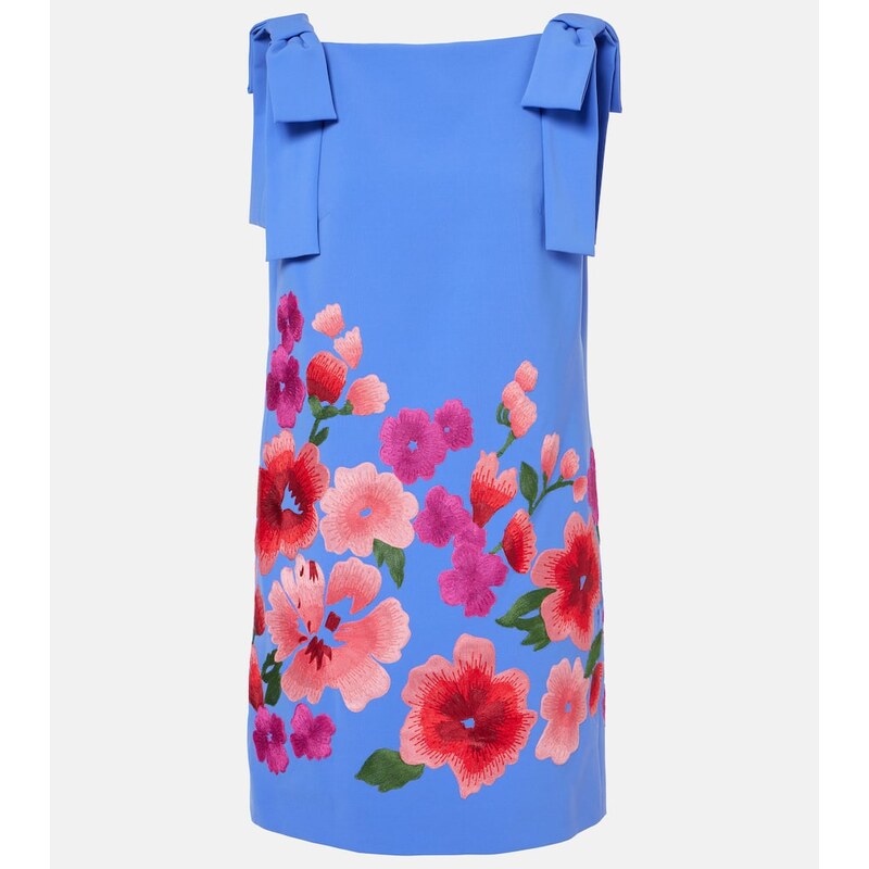 Carolina Herrera Floral embroidered crÃªpe minidress