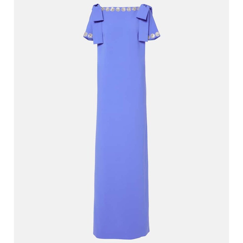 Carolina Herrera Embroidered bow-detail crÃªpe gown