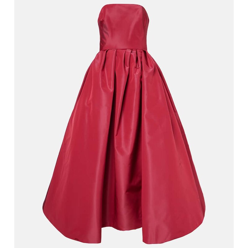 Carolina Herrera Strapless belted silk cocktail dress