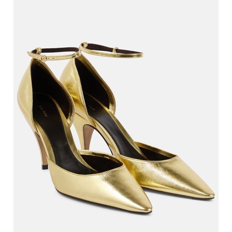 The Row Liisa metallic leather pumps