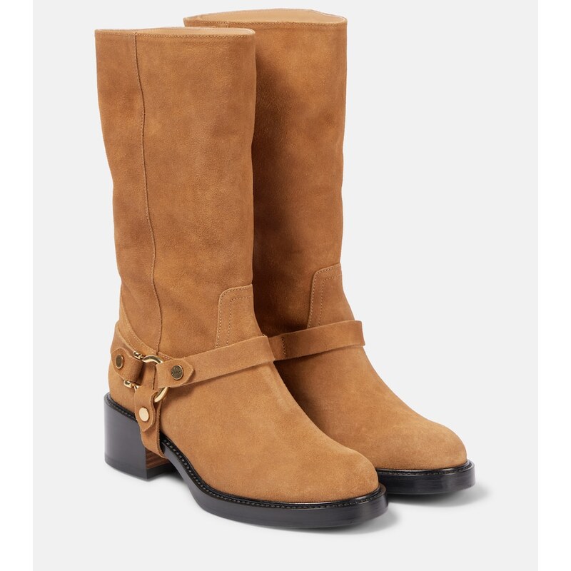 Chloe ChloÃ Dakota suede biker boots