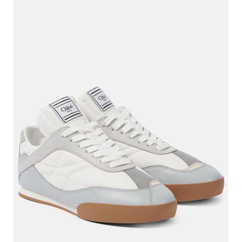 Chloe ChloÃ Kick suede-trimmed sneakers