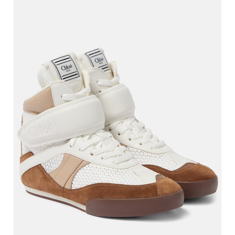 Chloe ChloÃ ChloÃ Kick leather-trimmed high-top sneakers