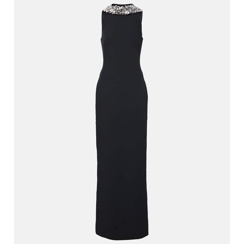 Safiyaa Holli embellished crÃªpe and satin gown