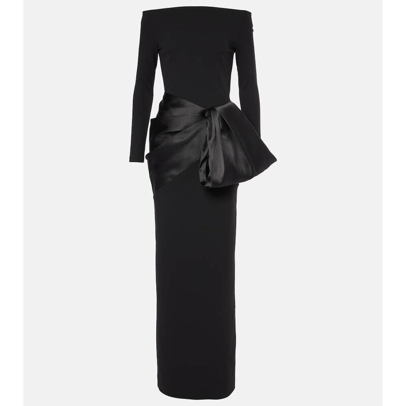 Solace London Kori off-shoulder bow-detail gown