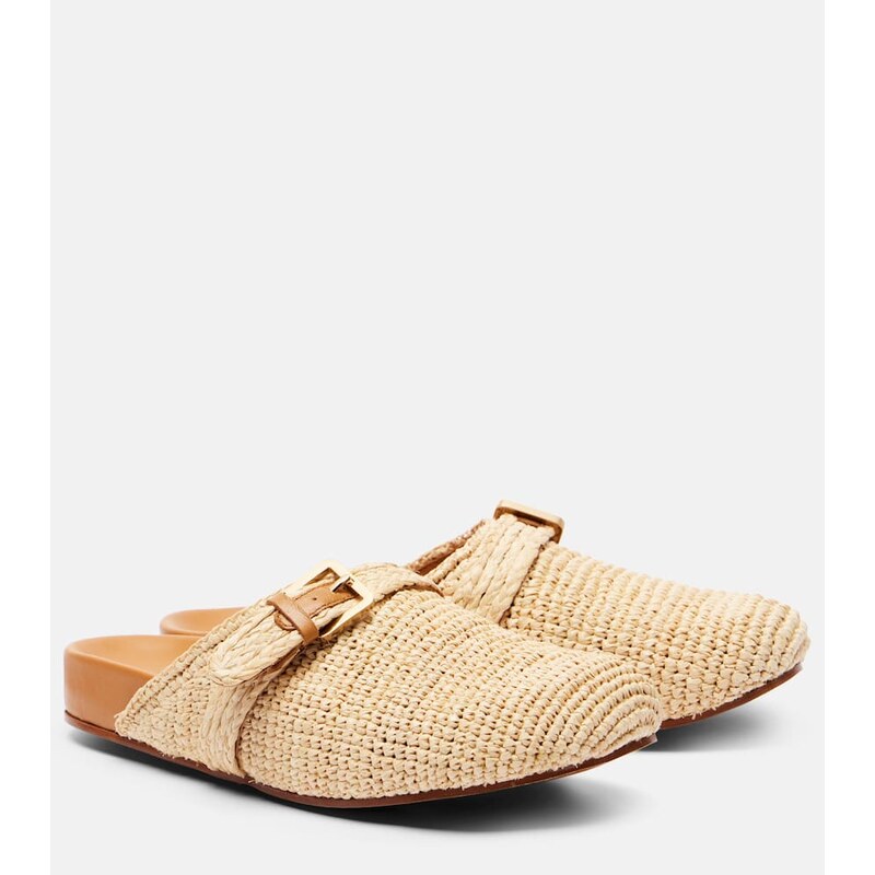 Clergerie Quinta raffia mules