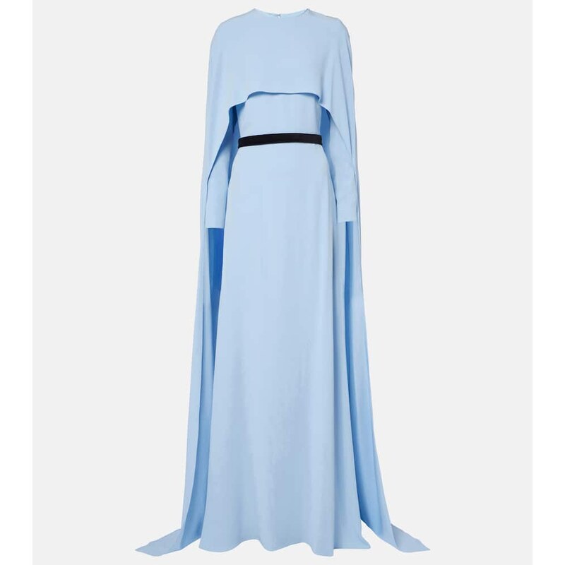 Markarian Natasha satin cape gown