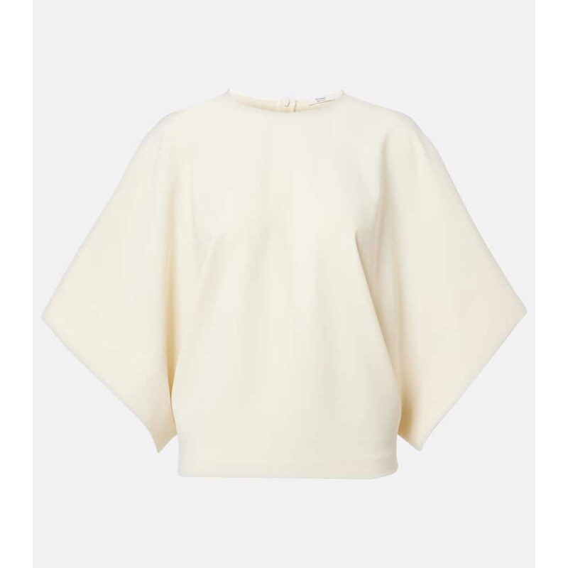 Fforme Tenley draped wool-blend crÃªpe top