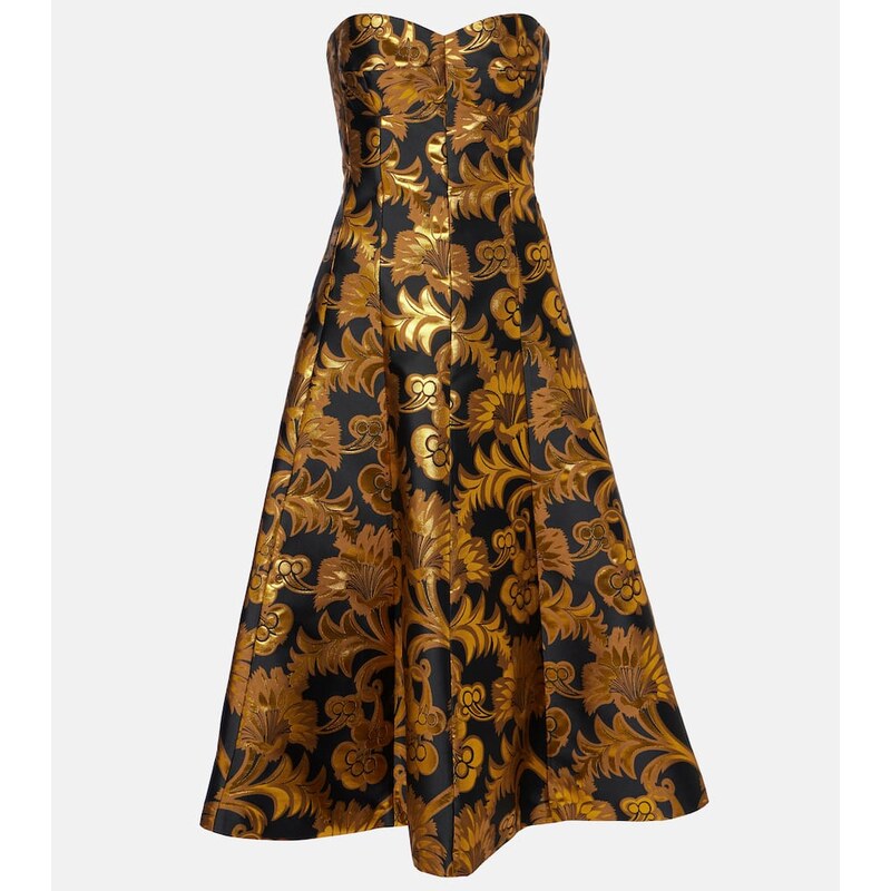 Etro Semi-sheer strapless lamÃ maxi dress