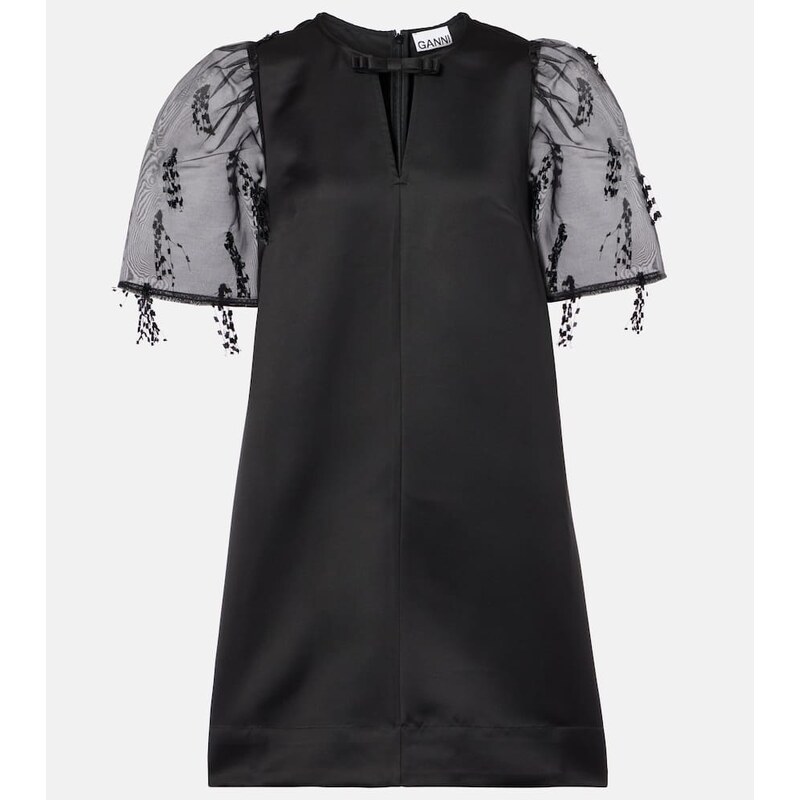 Ganni Embroidered organza minidress