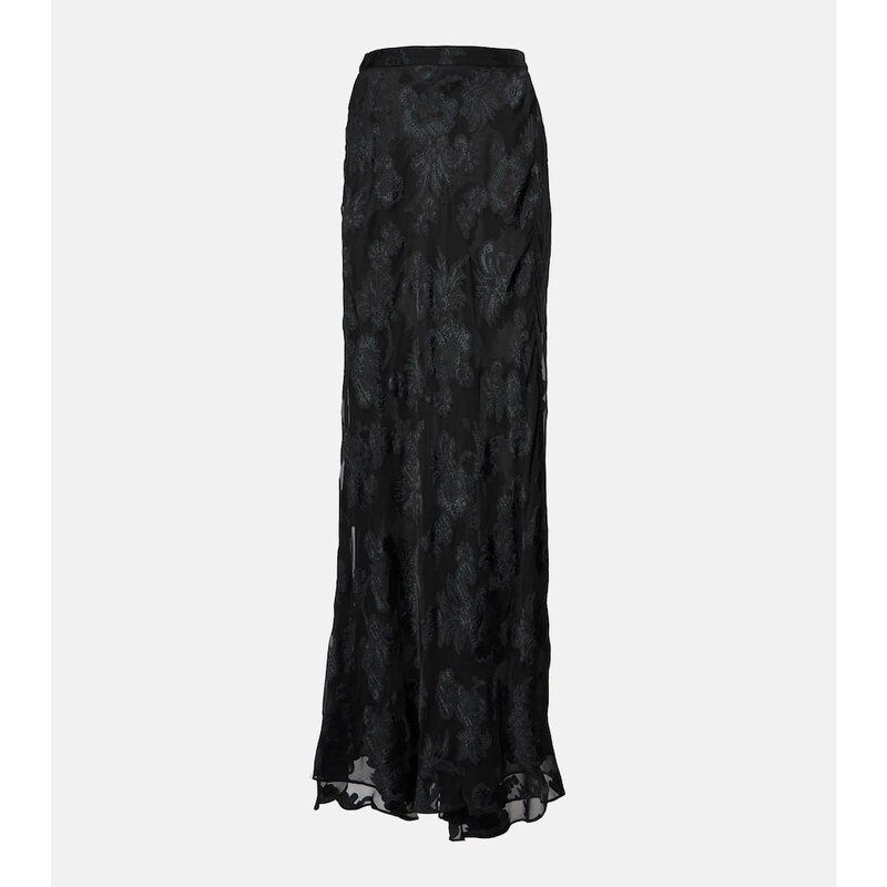Etro Paisley satin maxi skirt
