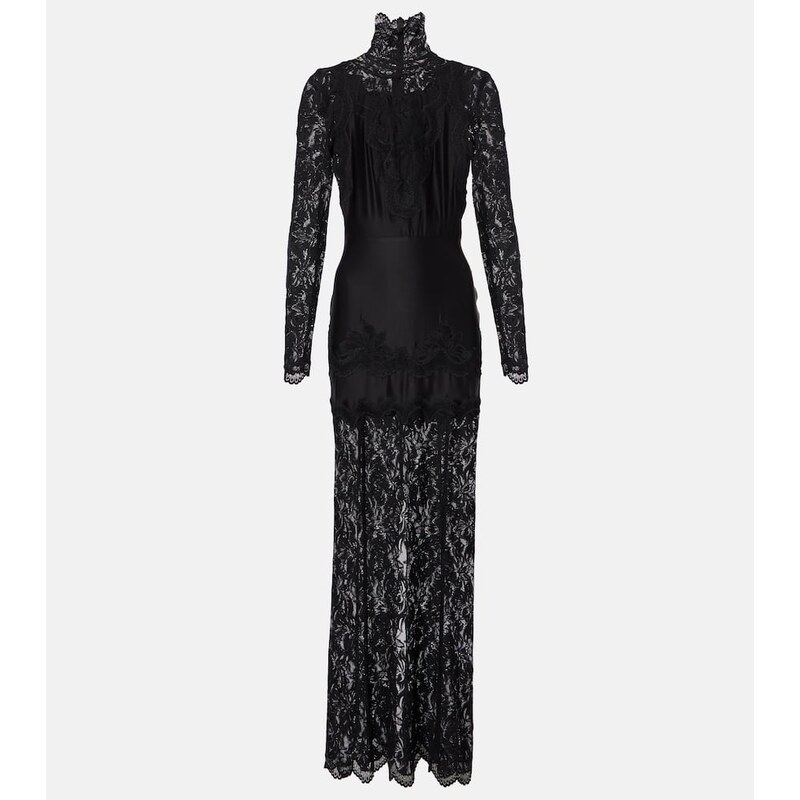 Rabanne Lace-trimmed maxi dress