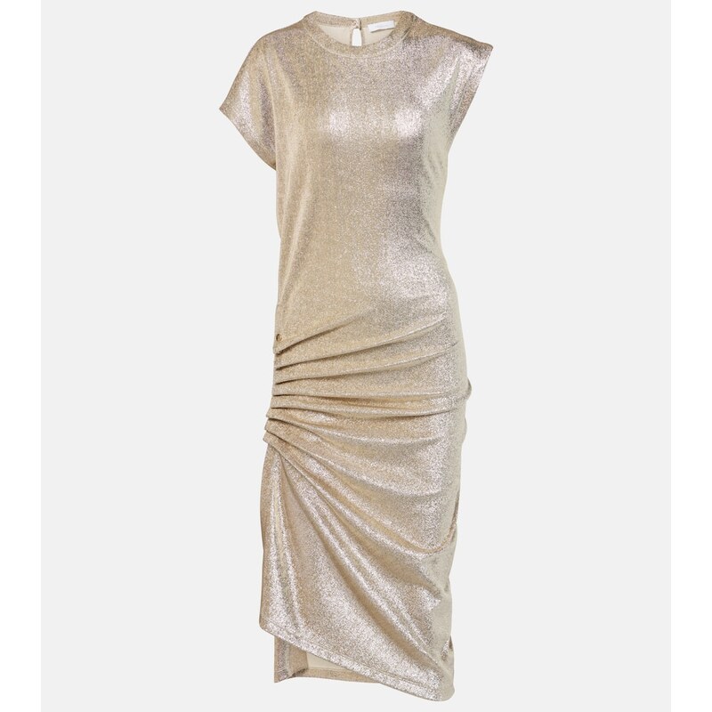 Rabanne Asymmetric draped midi dress