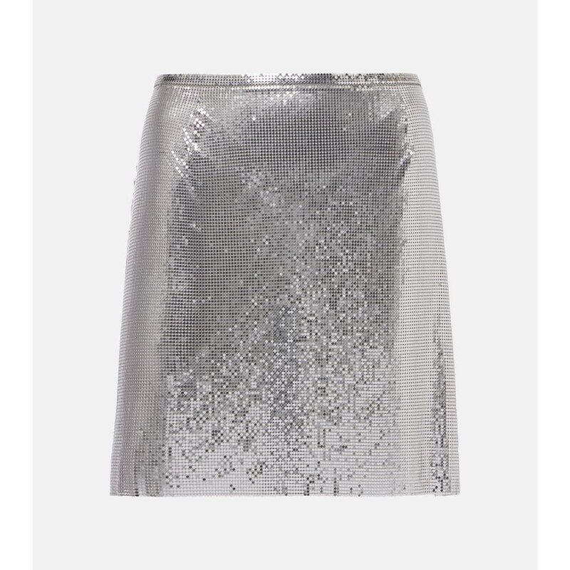 Sukně Rabanne Chainmail v barvě stříbro