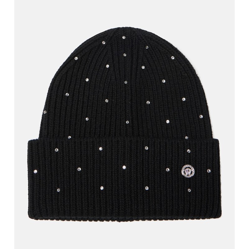 Versace Embellished wool beanie