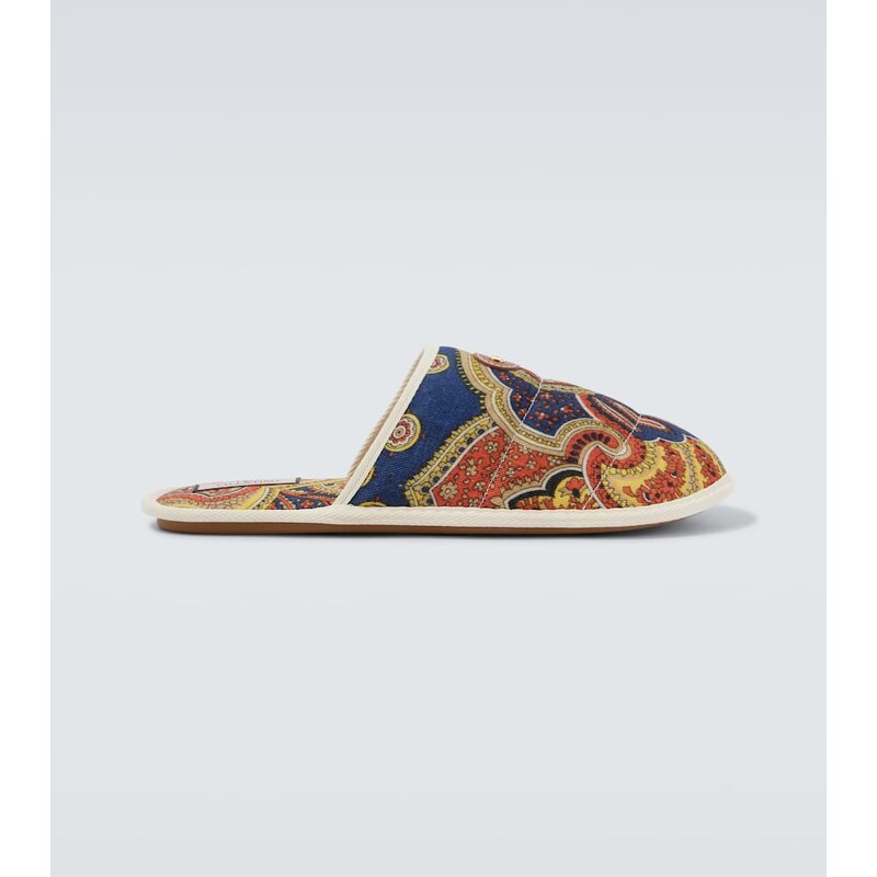 Valentino Garavani Paisley denim slides