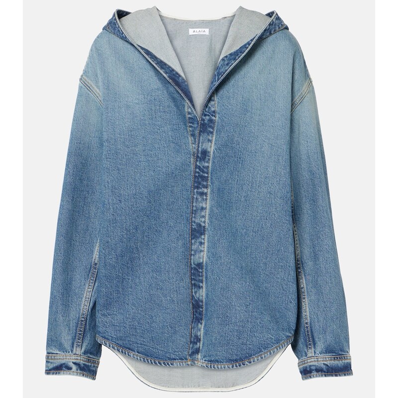 Alaïa Hooded denim shirt