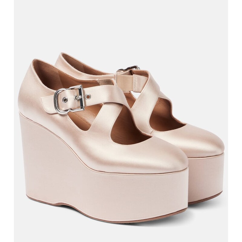 Alaïa 110 satin platform wedges