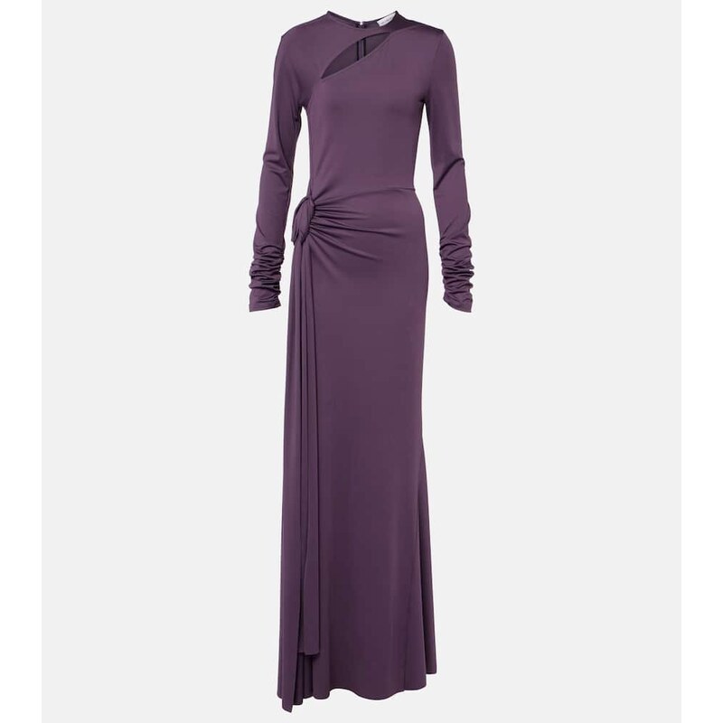 Victoria Beckham Cutout draped jersey maxi dress