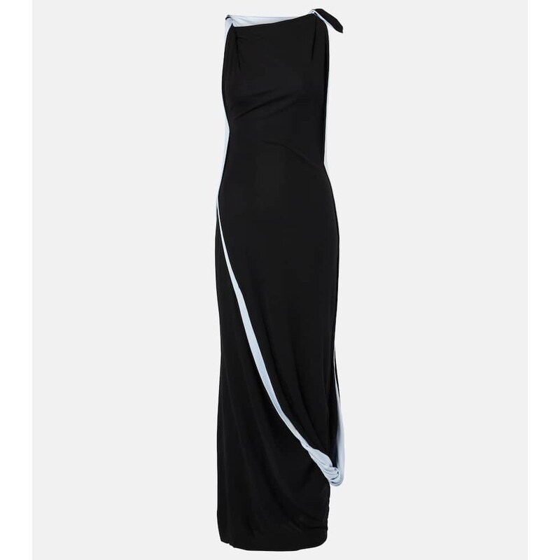 Victoria Beckham Asymmetric draped jersey midi dress