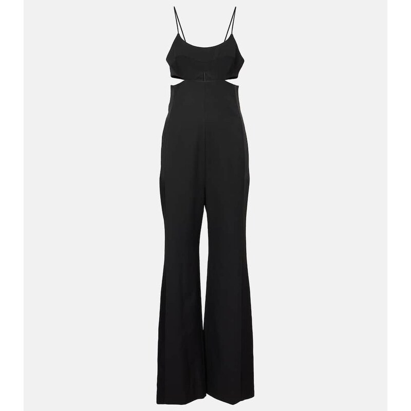 Victoria Beckham Cami cutout crÃªpe satin jumpsuit