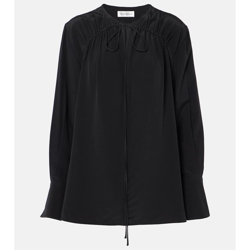Victoria Beckham Silk tie-neck blouse