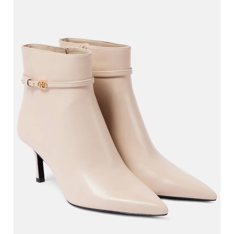 Tory Burch Double T Buckle 65 leather ankle boots