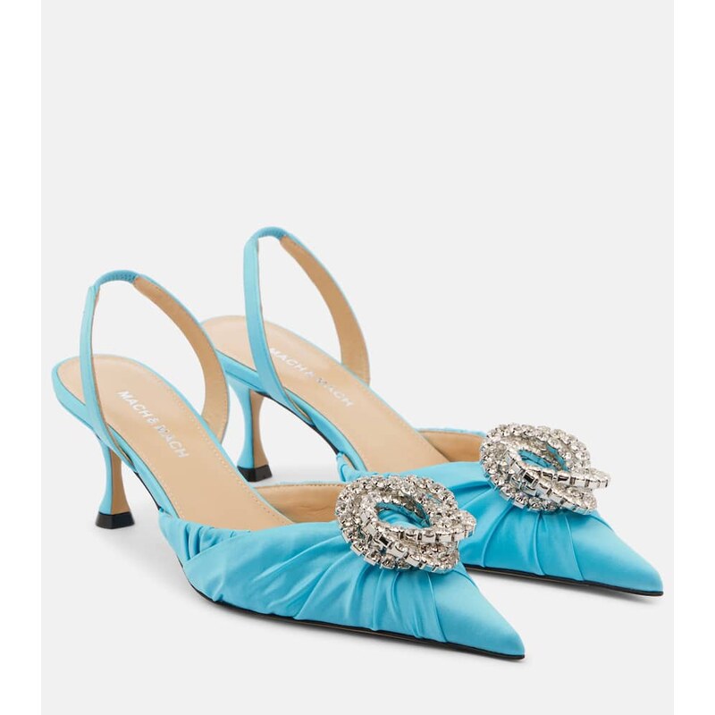 Mach & Mach Galaxy 65 satin slingback pumps