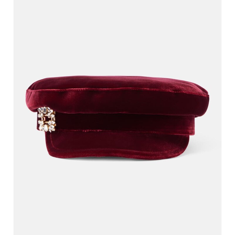 Roger Vivier Baker Boy velvet newsboy cap