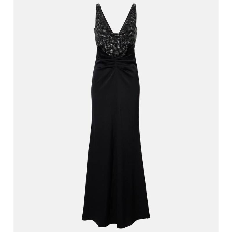 Roland Mouret Floral-appliquÃ embellished satin crÃªpe gown