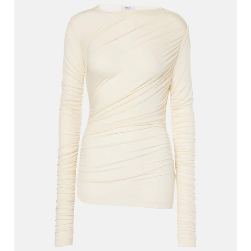 Agolde Tania ruched jersey top