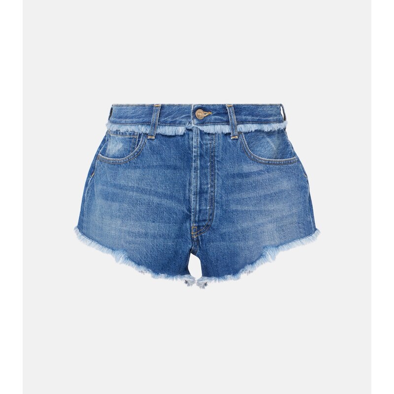 Alanui Fringed denim shorts