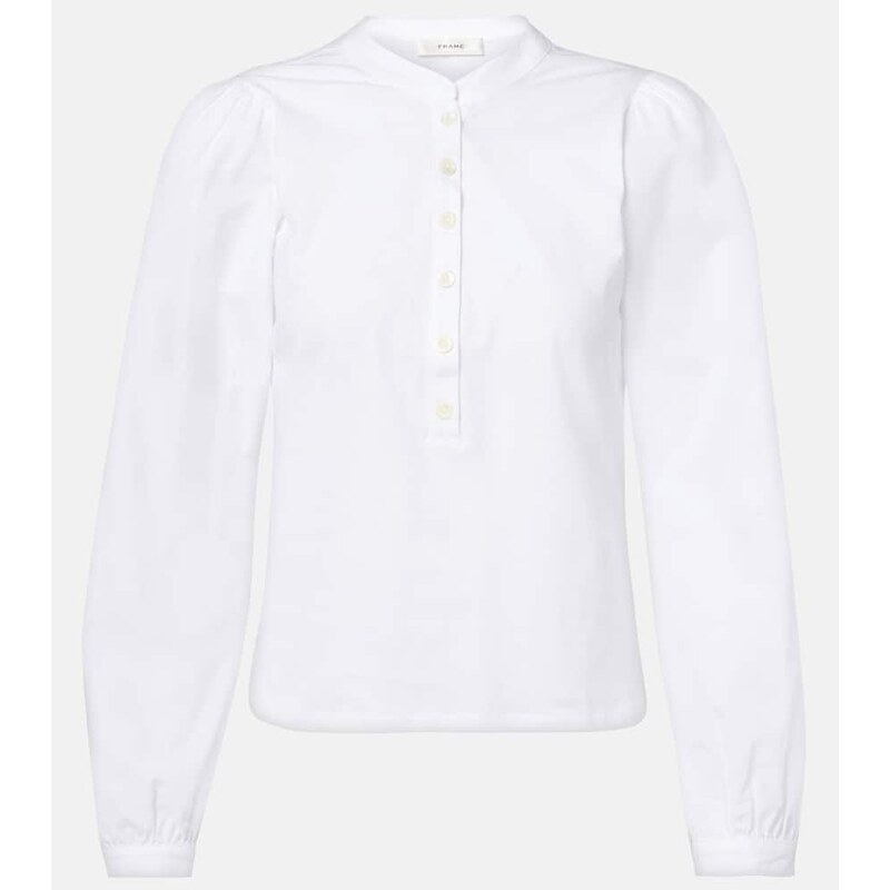 Frame Puff-sleeve cotton blouse