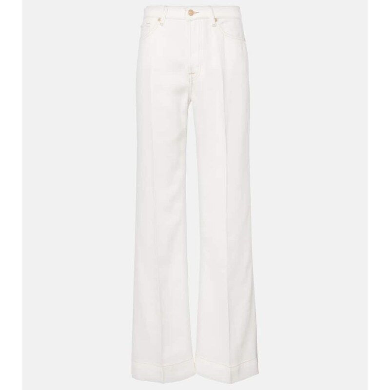 7 For All Mankind Mid-rise wide-leg jeans