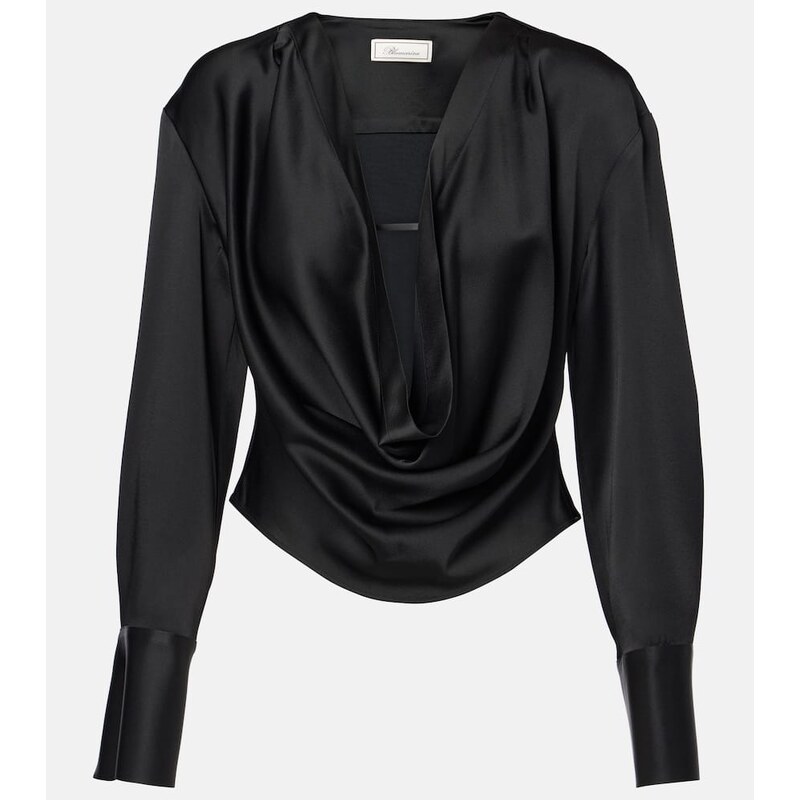 Blumarine Envers draped satin top