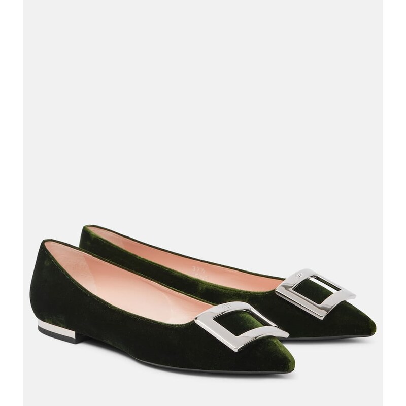 Roger Vivier Faux fur-trimmed ballet flats