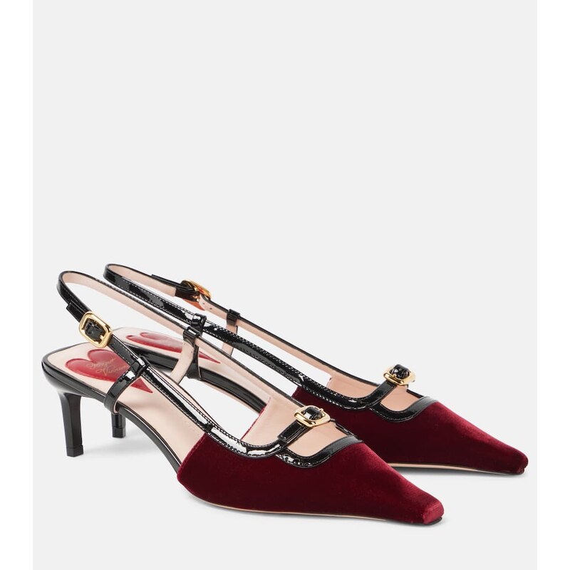 Roger Vivier Viv Canard 55 velvet slingback pumps