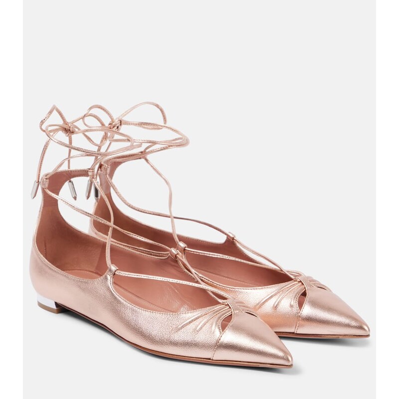 Aquazzura Gabi leather ballet flats