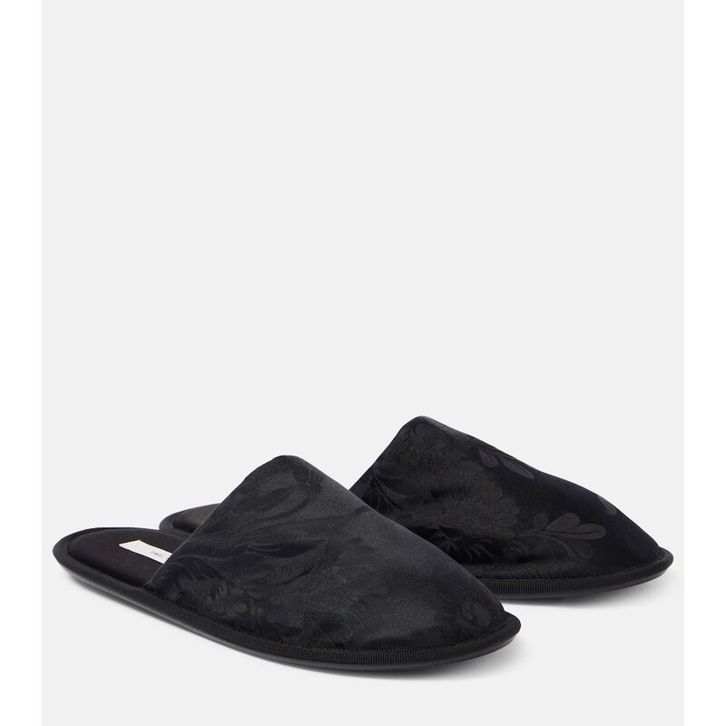The Row Frances floral jacquard slippers