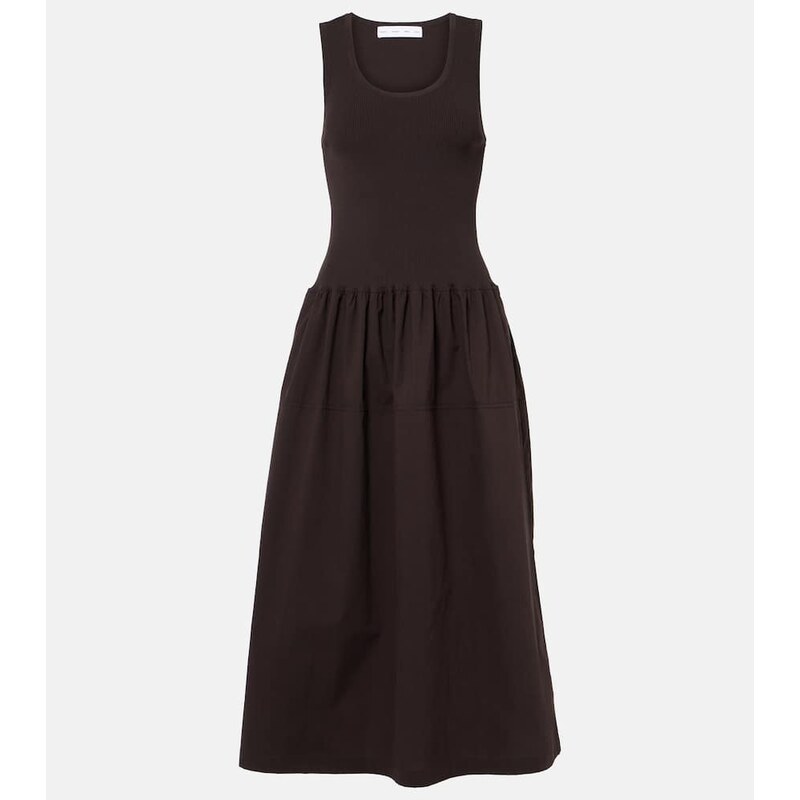 Proenza Schouler White Label Malia jersey and poplin midi dress