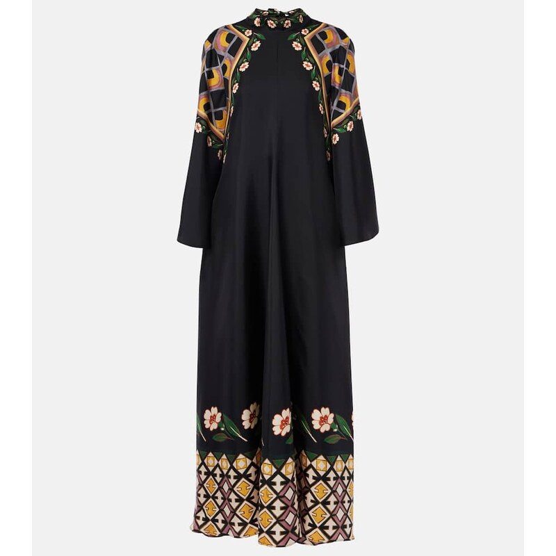 La DoubleJ Magnifico printed silk twill maxi dress