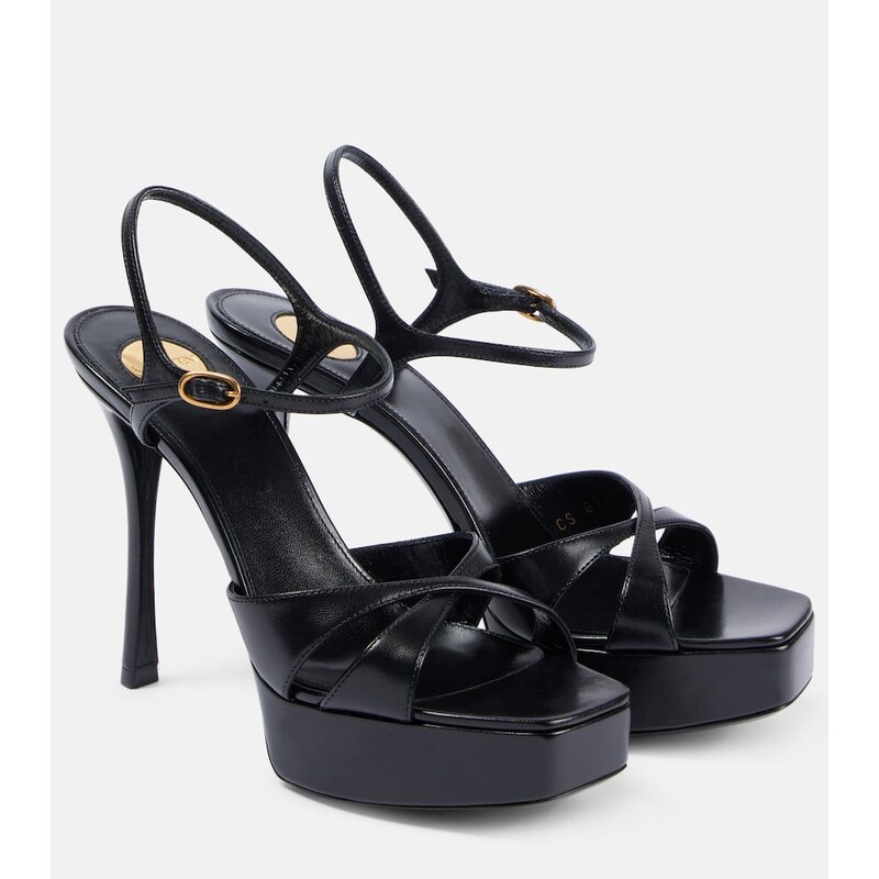Saint Laurent Debbie 85 leather platform sandals