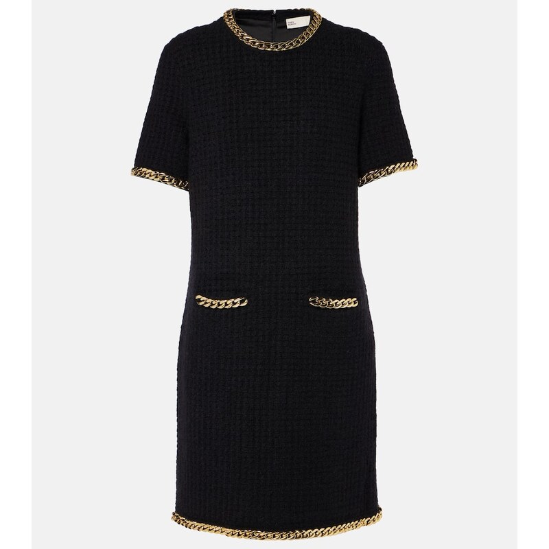 Tory Burch Chain-detail waffle-knit minidress