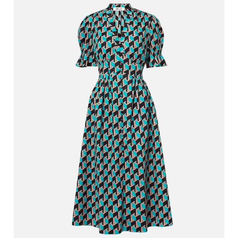 Diane von Furstenberg Erica printed cotton midi dress