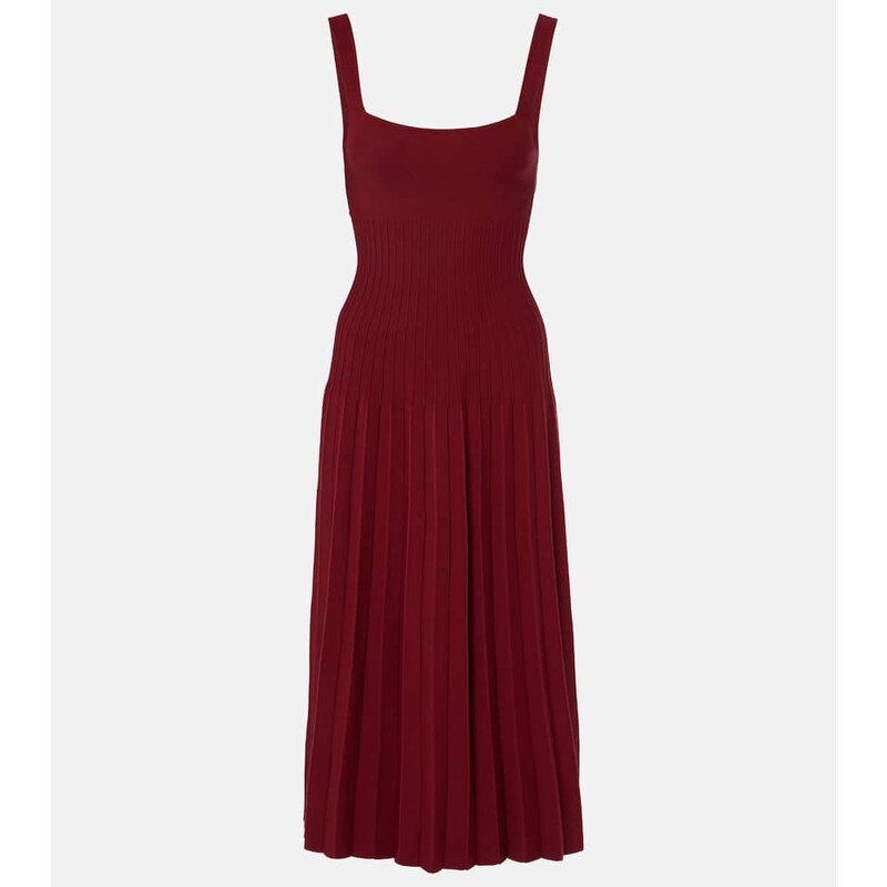 Staud Beaton chiffon-trimmed velvet maxi dress