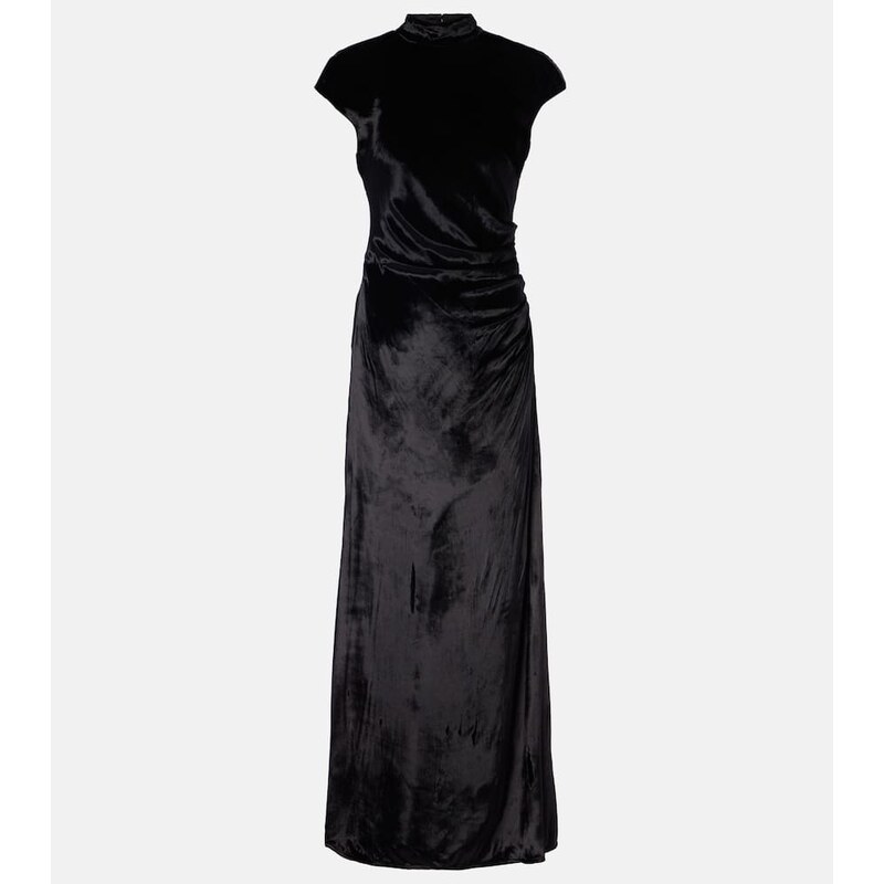 Staud Tina ruched velvet gown